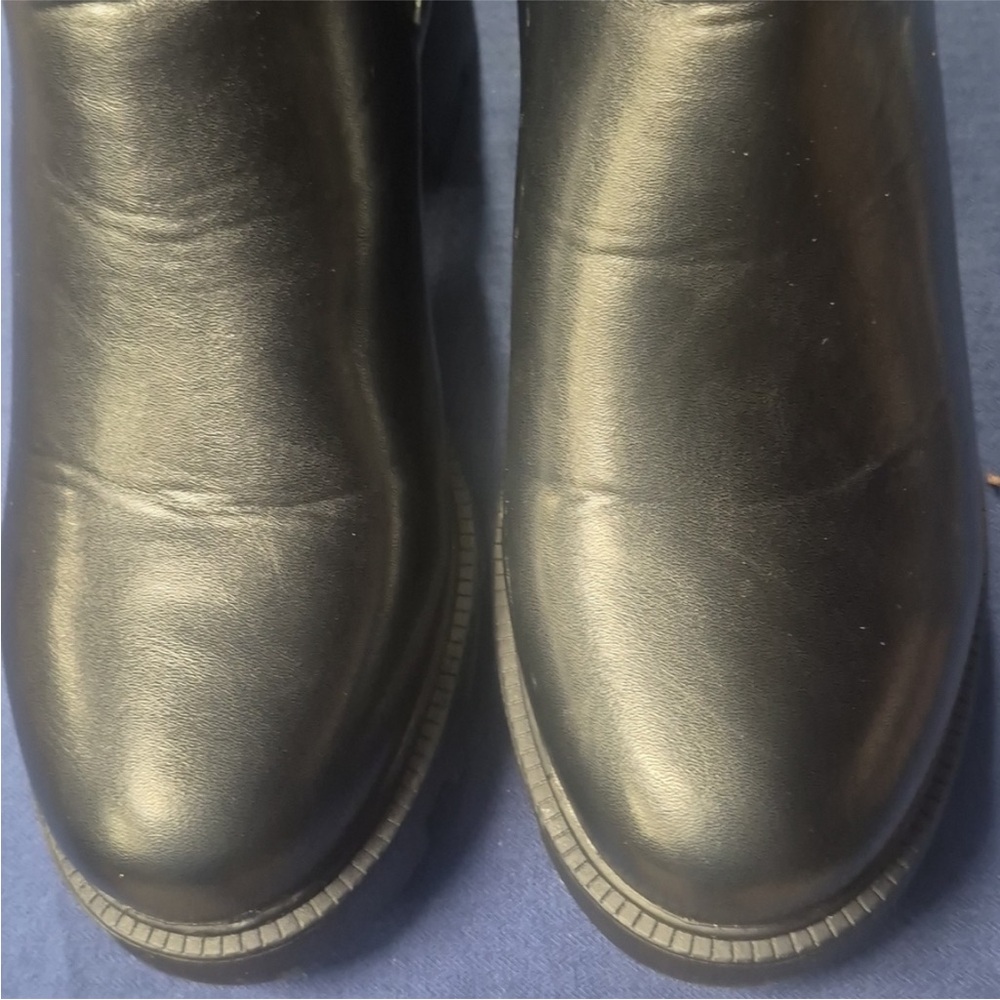 Juliet Holy Lug Sole Platform Ankle Booties Chelsea Slip On Chunky Combat Boots - Picture 10 of 11
